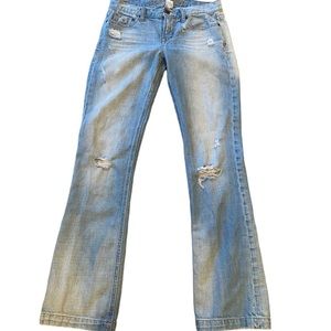 Vintage Y2K Ezra Fitch (Abercrombie) Low Rise Distressed Flare jeans size 27